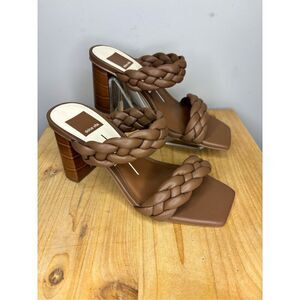 Dolce Vita Women's Braided Paily Square Toe Block Heels‎ Espresso Size 5.5
